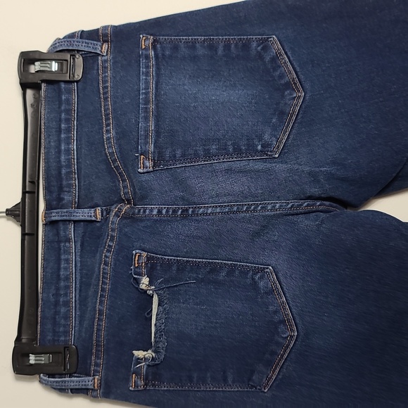 FRAME Le Skinny De Jean Blue Skinny Jeans with Distressed Raw Hem Size 28 - Picture 15 of 16